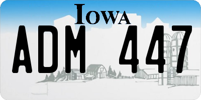 IA license plate ADM447
