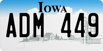 IA license plate ADM449