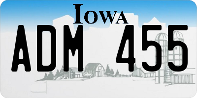 IA license plate ADM455