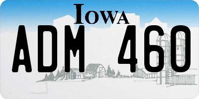 IA license plate ADM460