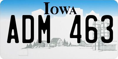IA license plate ADM463