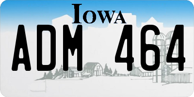 IA license plate ADM464