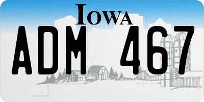 IA license plate ADM467