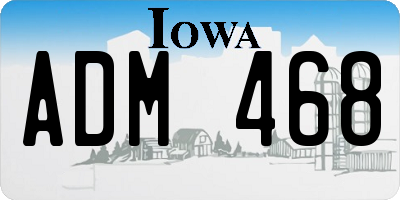 IA license plate ADM468