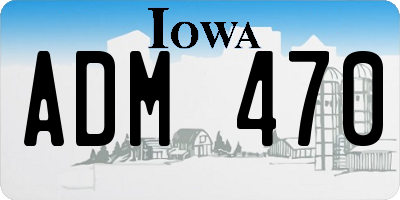 IA license plate ADM470