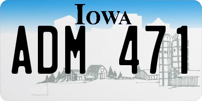 IA license plate ADM471