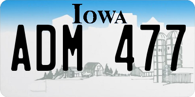 IA license plate ADM477