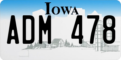 IA license plate ADM478