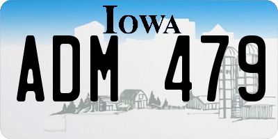 IA license plate ADM479