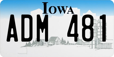IA license plate ADM481