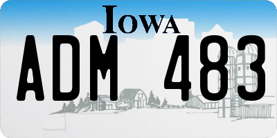 IA license plate ADM483