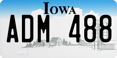 IA license plate ADM488