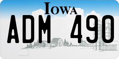 IA license plate ADM490