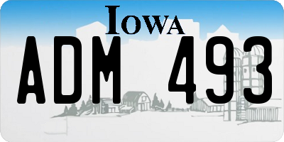 IA license plate ADM493