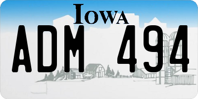 IA license plate ADM494