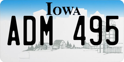 IA license plate ADM495