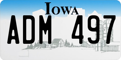 IA license plate ADM497