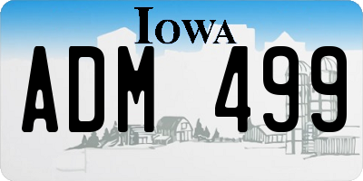 IA license plate ADM499