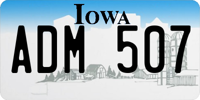 IA license plate ADM507
