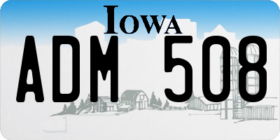 IA license plate ADM508