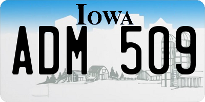 IA license plate ADM509