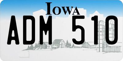 IA license plate ADM510