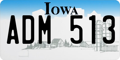 IA license plate ADM513