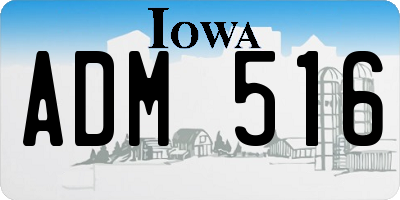 IA license plate ADM516