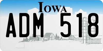 IA license plate ADM518