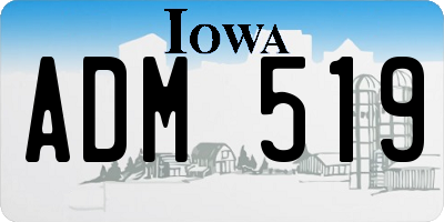 IA license plate ADM519