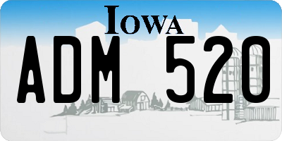 IA license plate ADM520
