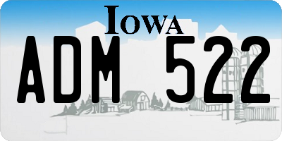 IA license plate ADM522