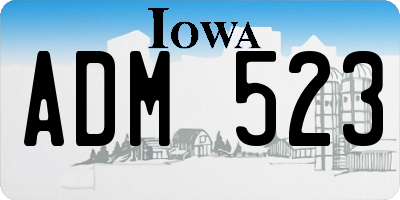 IA license plate ADM523