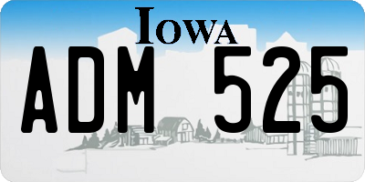 IA license plate ADM525