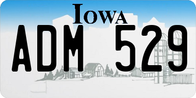 IA license plate ADM529