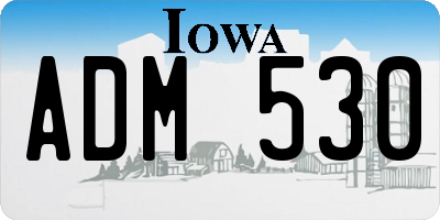 IA license plate ADM530