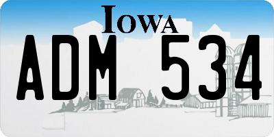 IA license plate ADM534