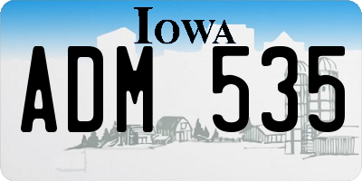 IA license plate ADM535
