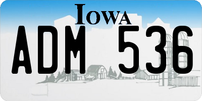 IA license plate ADM536