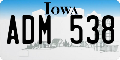 IA license plate ADM538