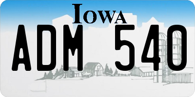 IA license plate ADM540