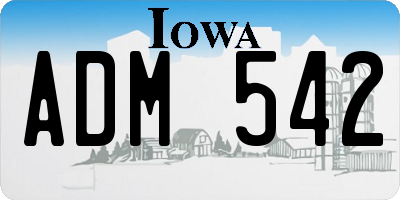 IA license plate ADM542
