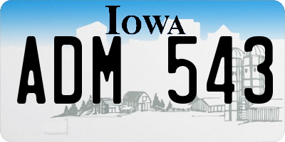 IA license plate ADM543