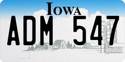 IA license plate ADM547