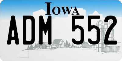 IA license plate ADM552