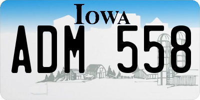 IA license plate ADM558