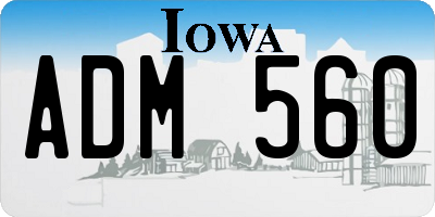 IA license plate ADM560