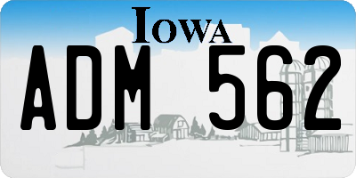 IA license plate ADM562