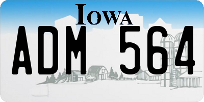 IA license plate ADM564