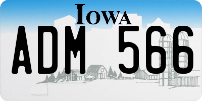 IA license plate ADM566